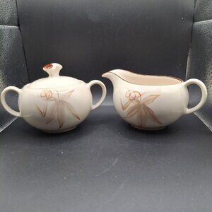 Vintage Winfield Passion Flower  China Creamer & Sugar Bowl Set True Porcelain